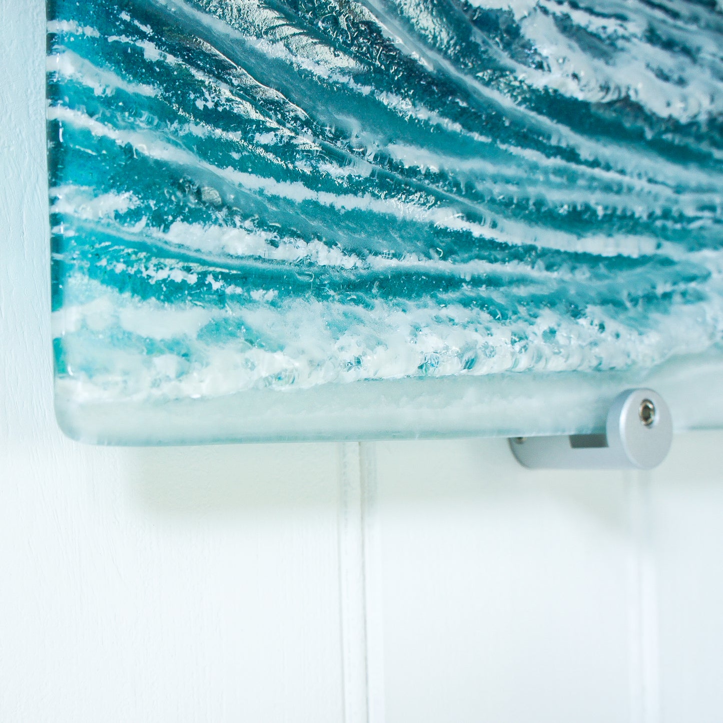 wave sea glass wall art textured 44x26cm