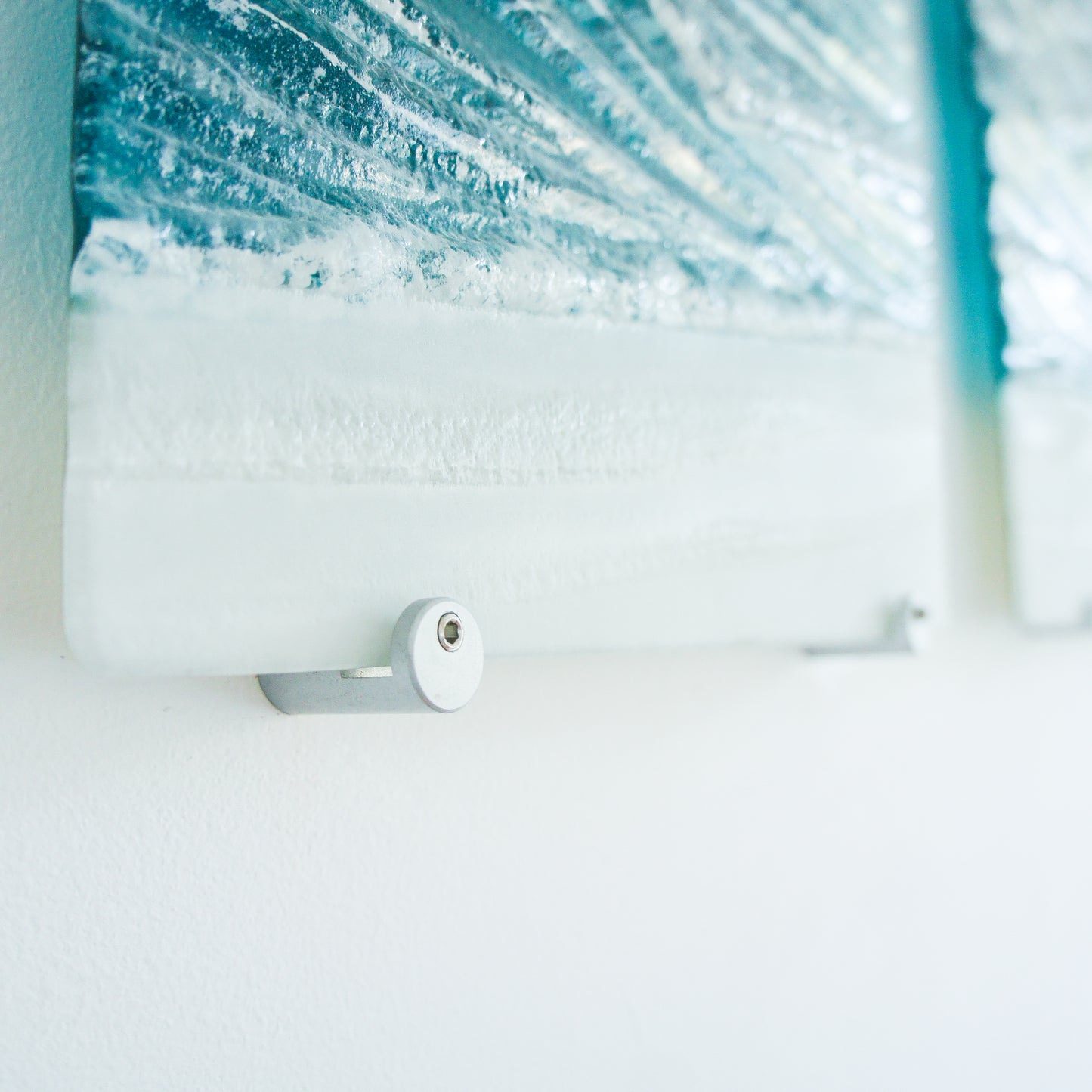 triptych fused glass wave wall art extra large 3D textured