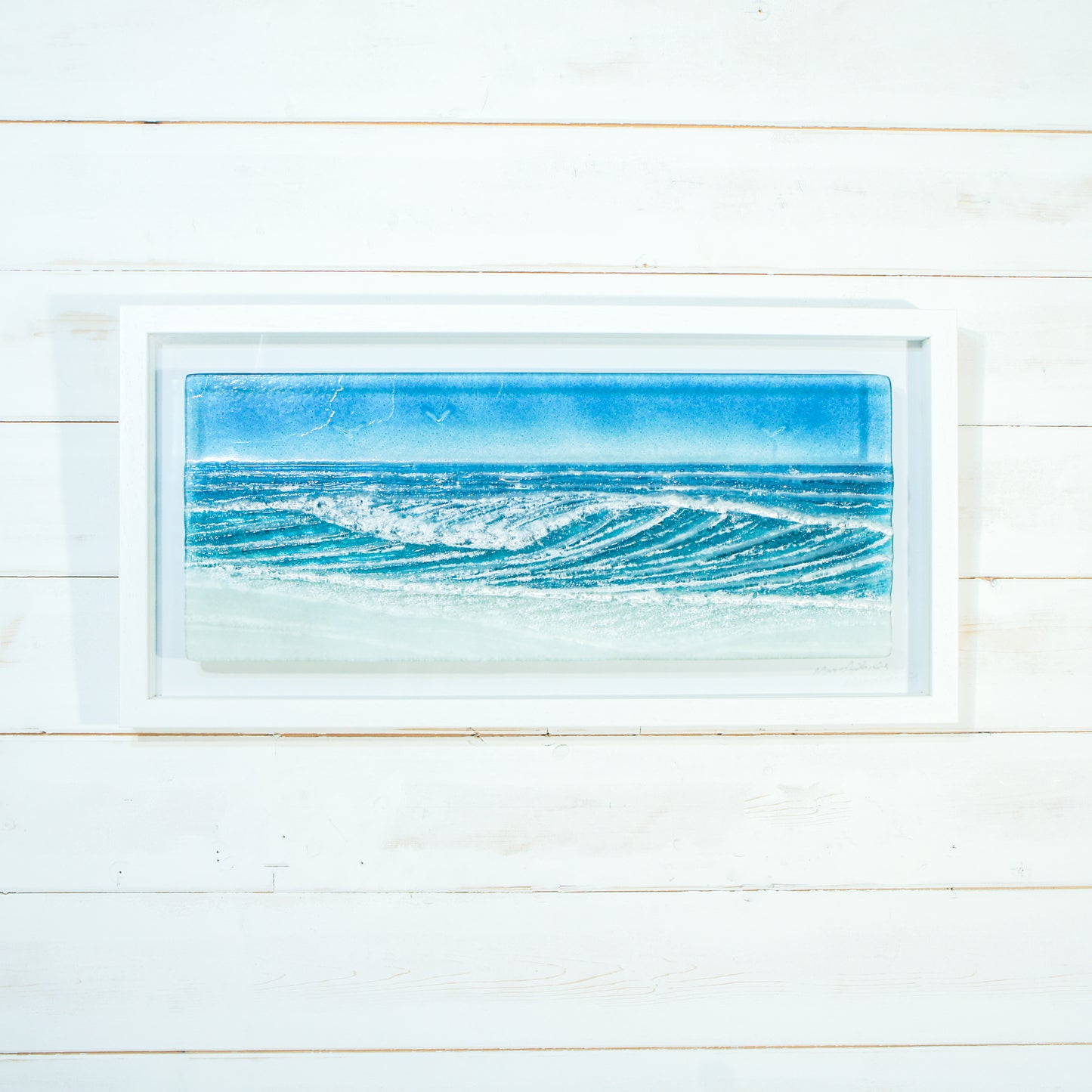large glass wave wall art picture frame