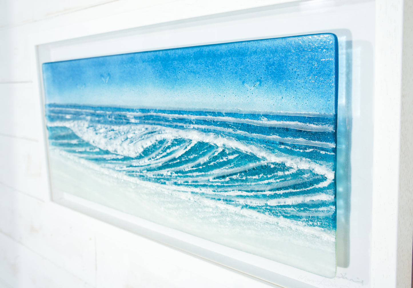 large glass wave wall art picture frame landscape panoramic