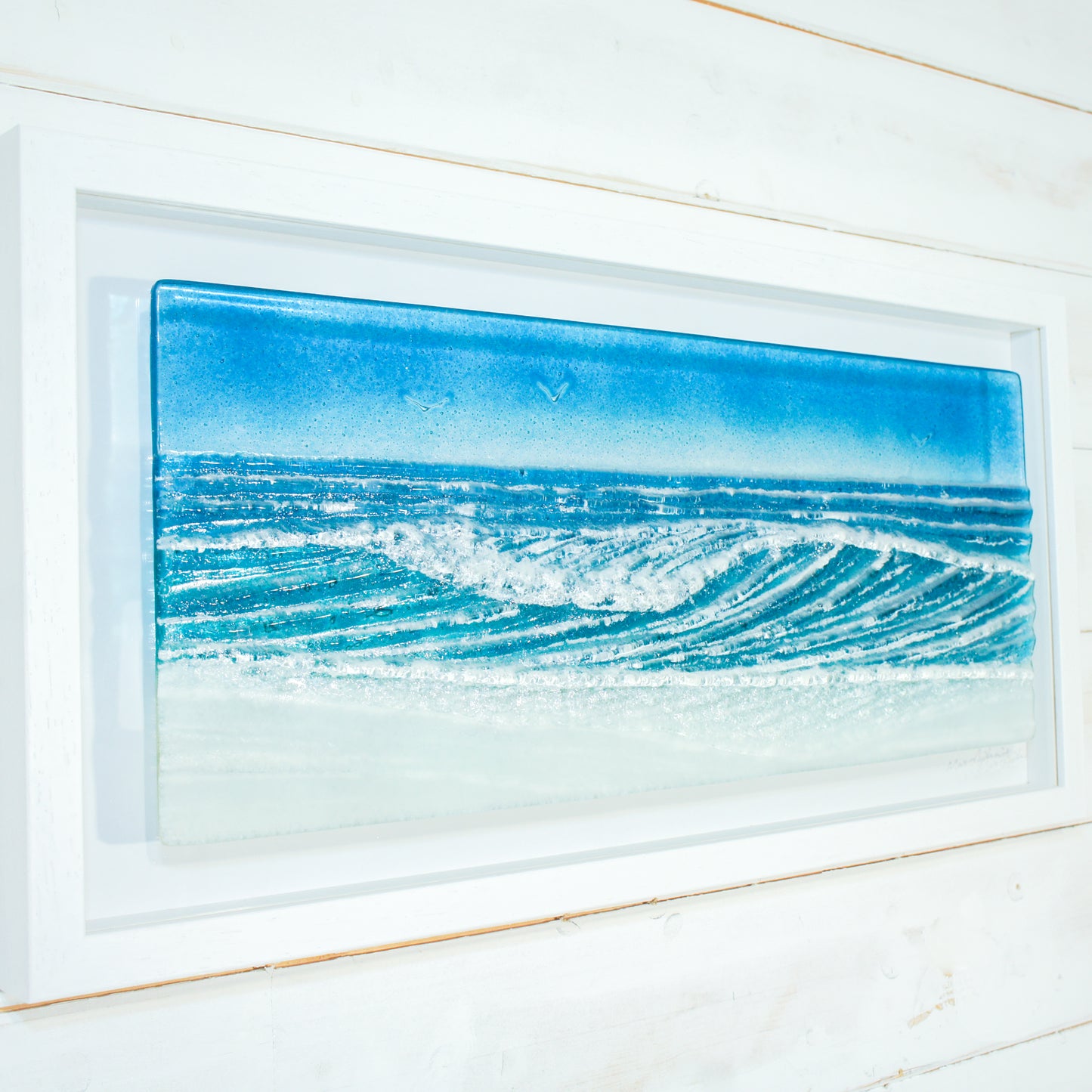 large glass wave wall art picture frame landscape panoramic