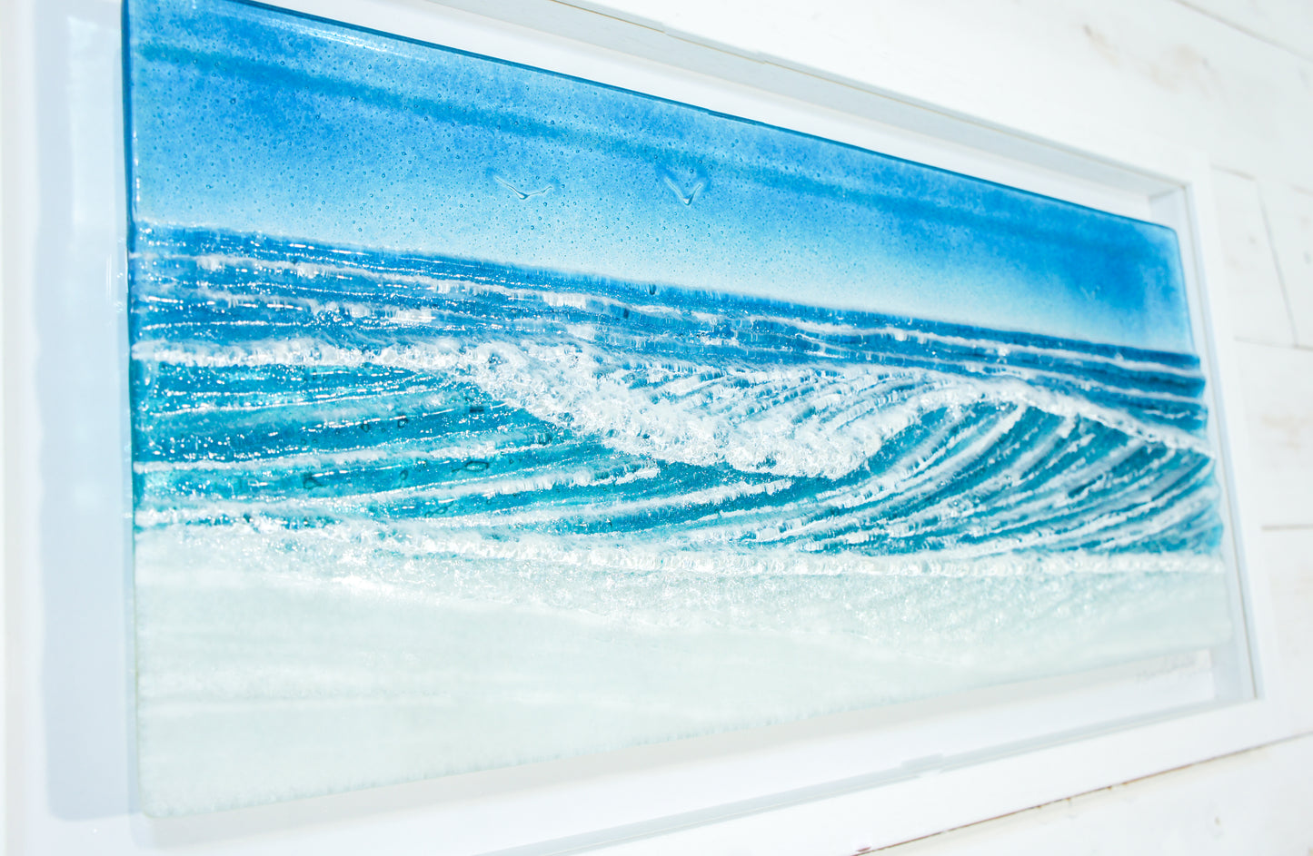 large glass wave wall art picture frame landscape panoramic