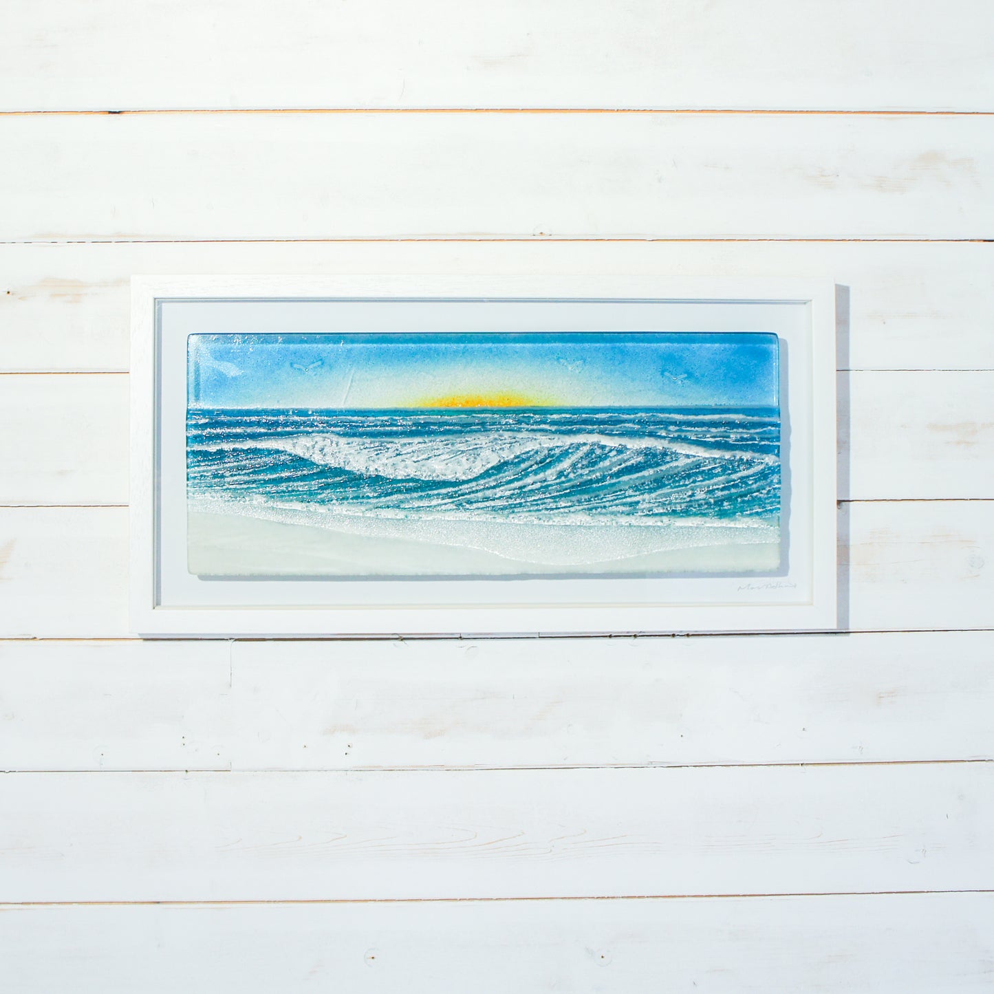 large glass wave wall art picture frame landscape panoramic