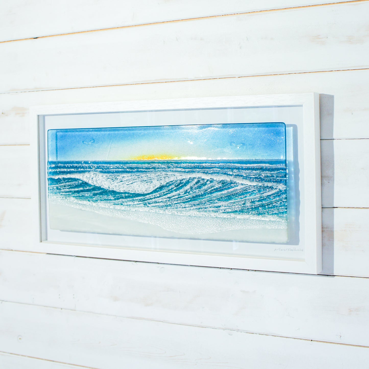 large glass wave wall art picture frame landscape panoramic
