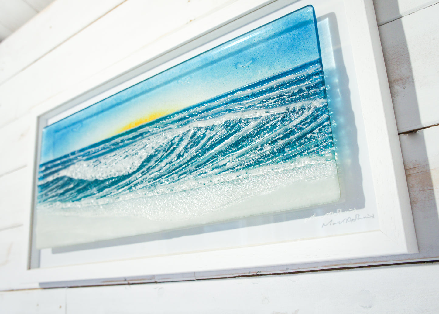 large glass wave wall art picture frame landscape panoramic