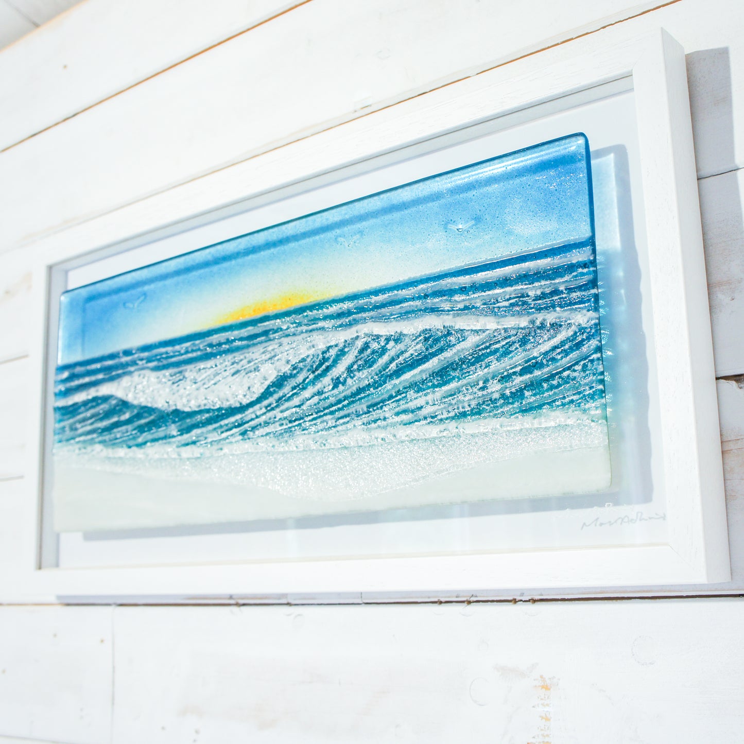 large glass wave wall art picture frame landscape panoramic