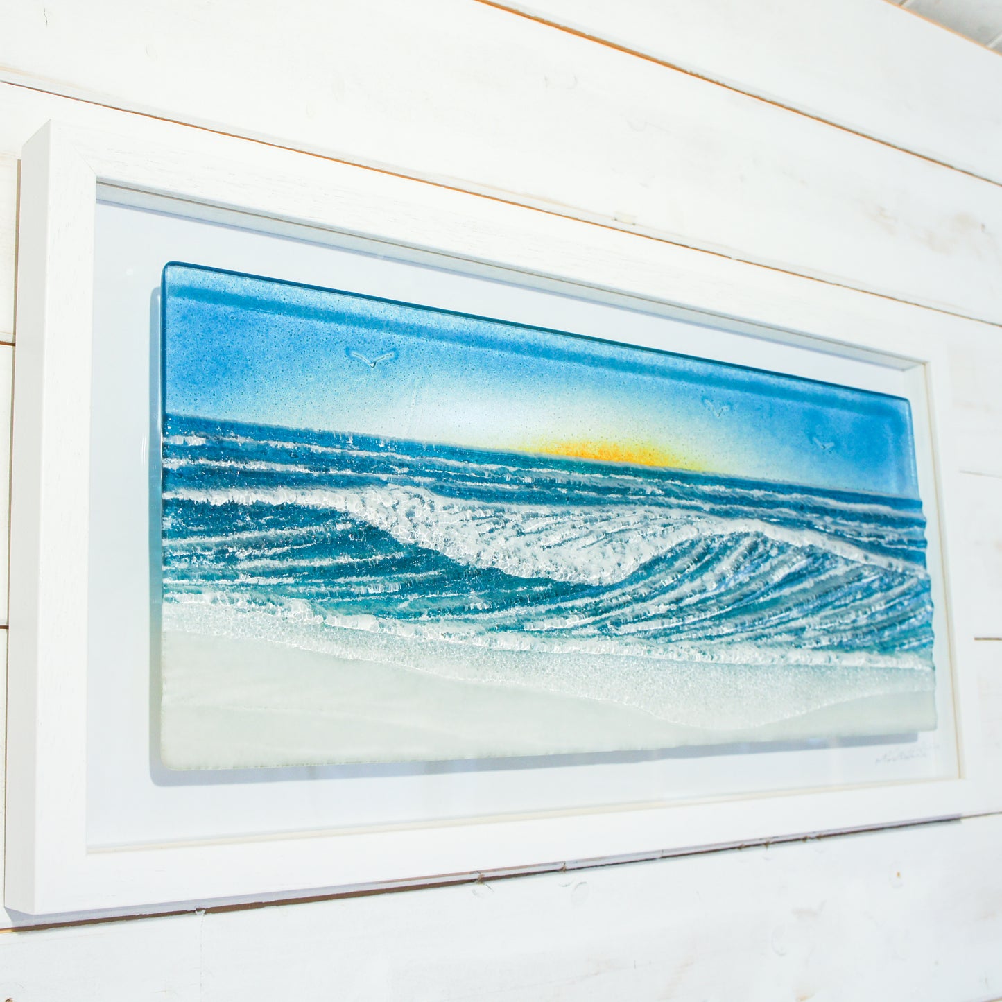 large glass wave wall art picture frame landscape panoramic