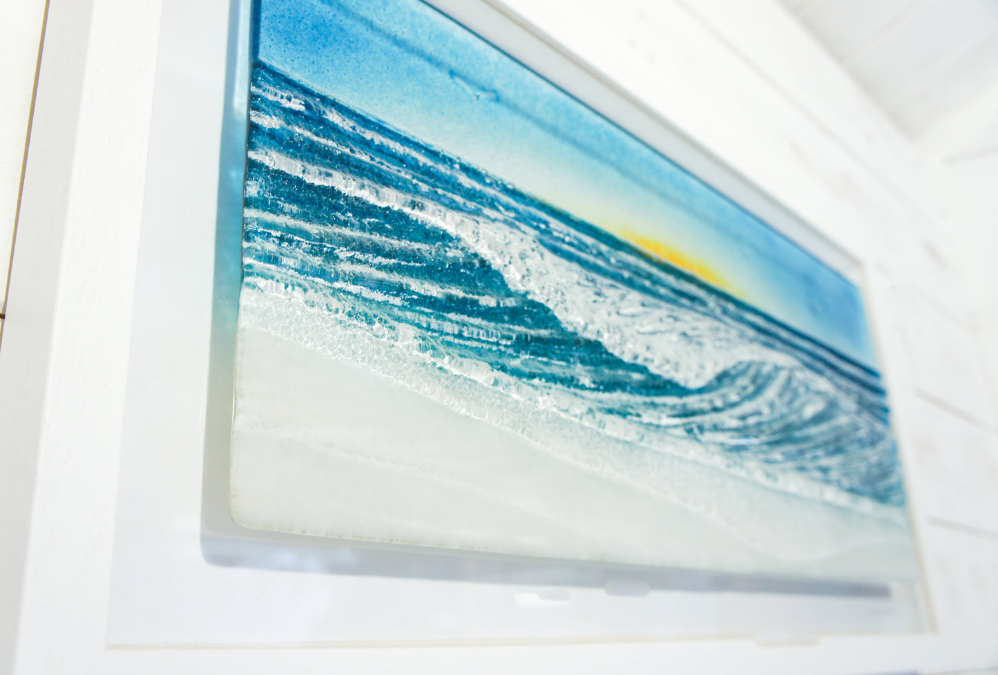 large glass wave wall art picture frame landscape panoramic