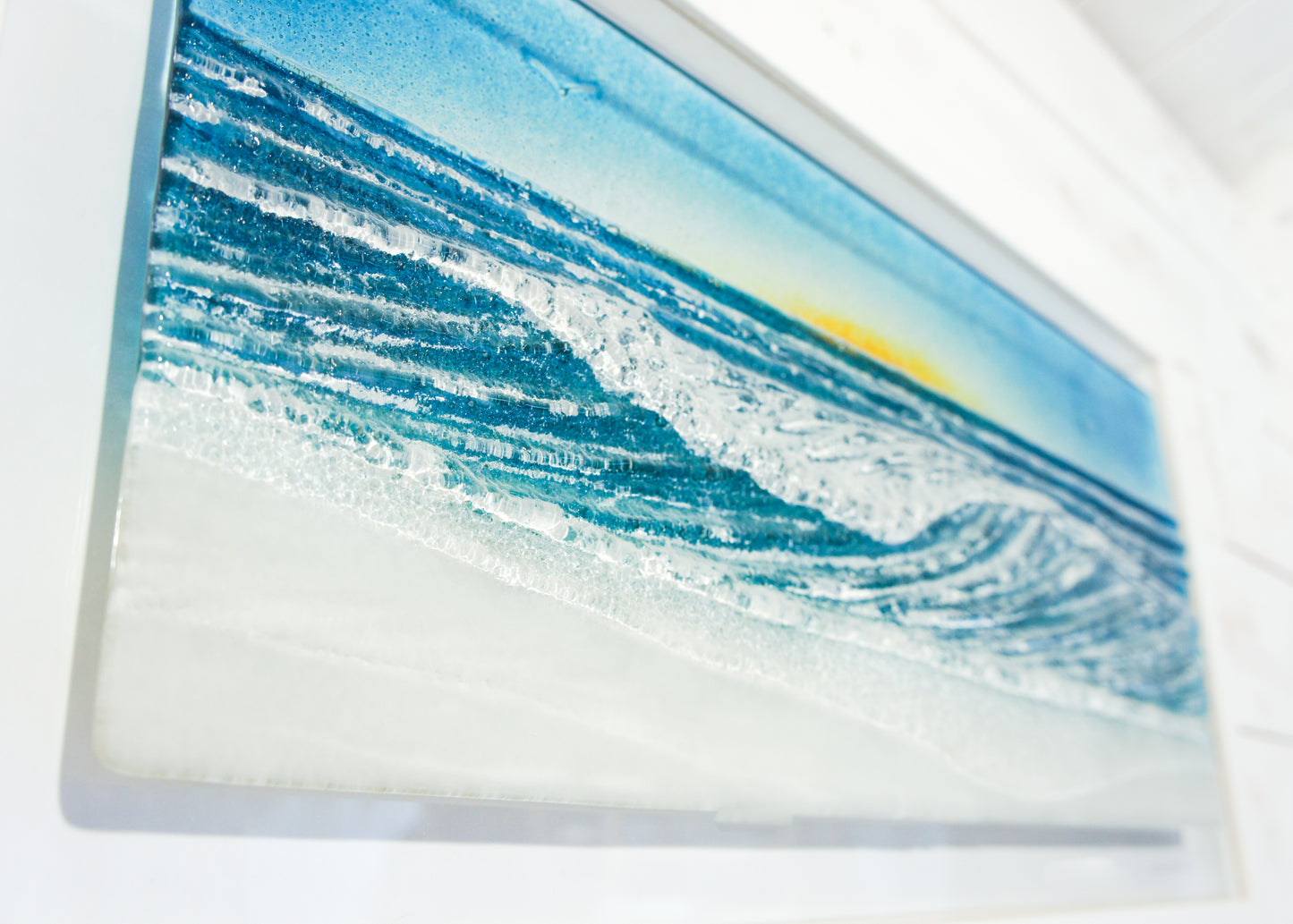 large glass wave wall art picture frame landscape panoramic
