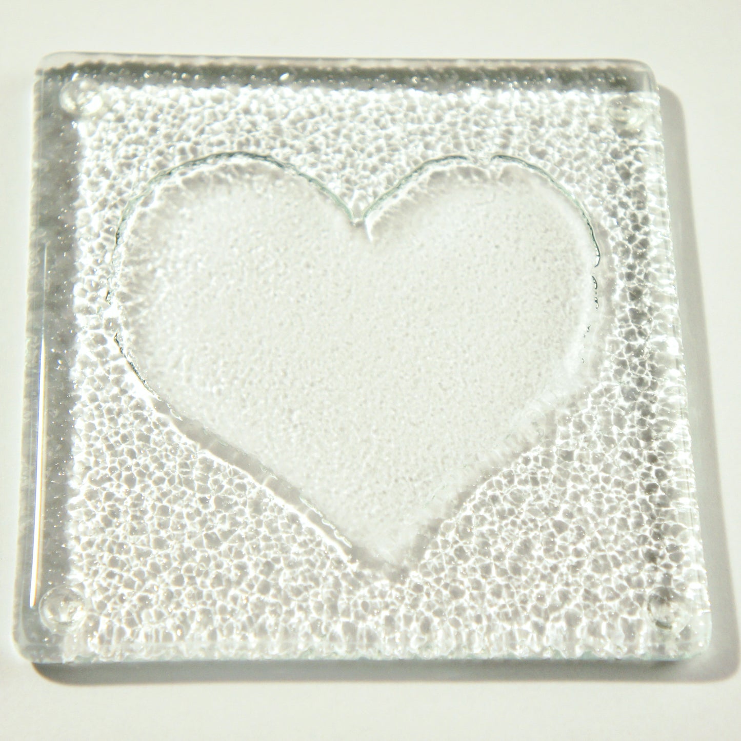 fused glass coasters
gift for women
heart coasters
clear coasters
coaster set