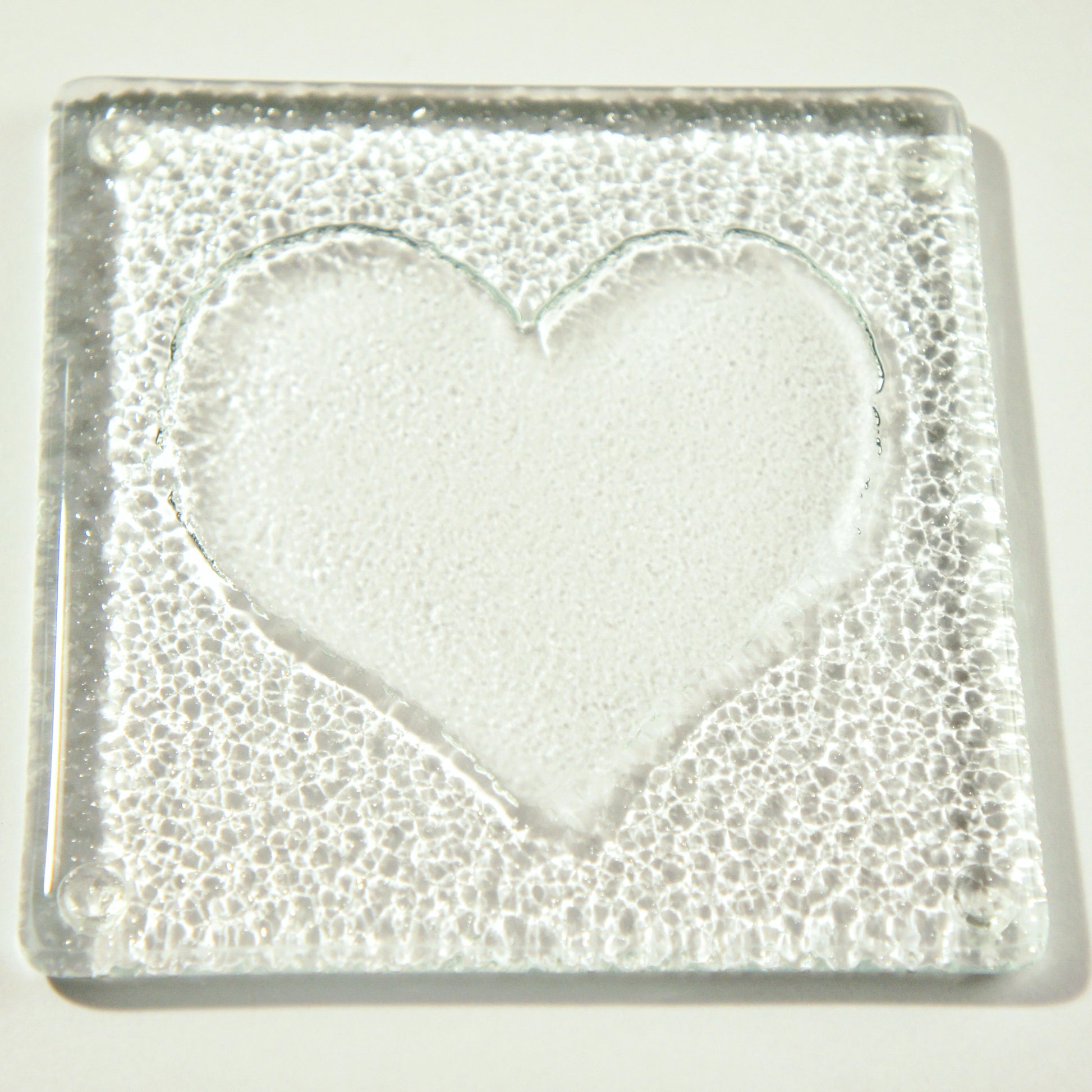 fused glass coasters
gift for women
heart coasters
clear coasters
coaster set