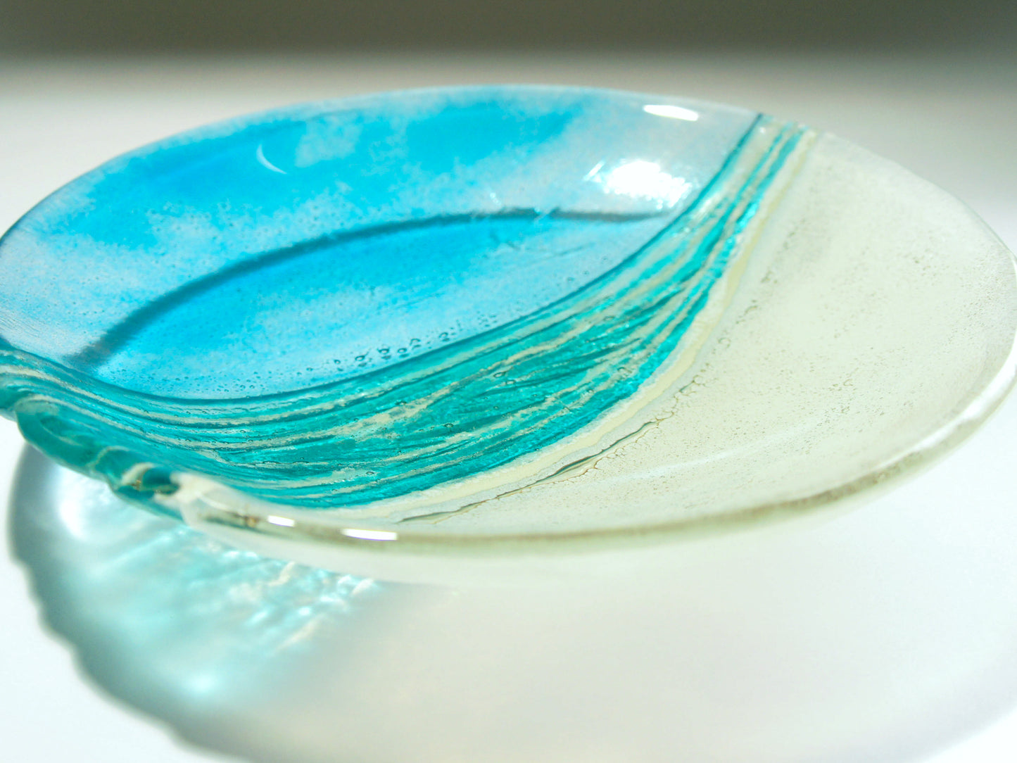 beach glass fruit bowl