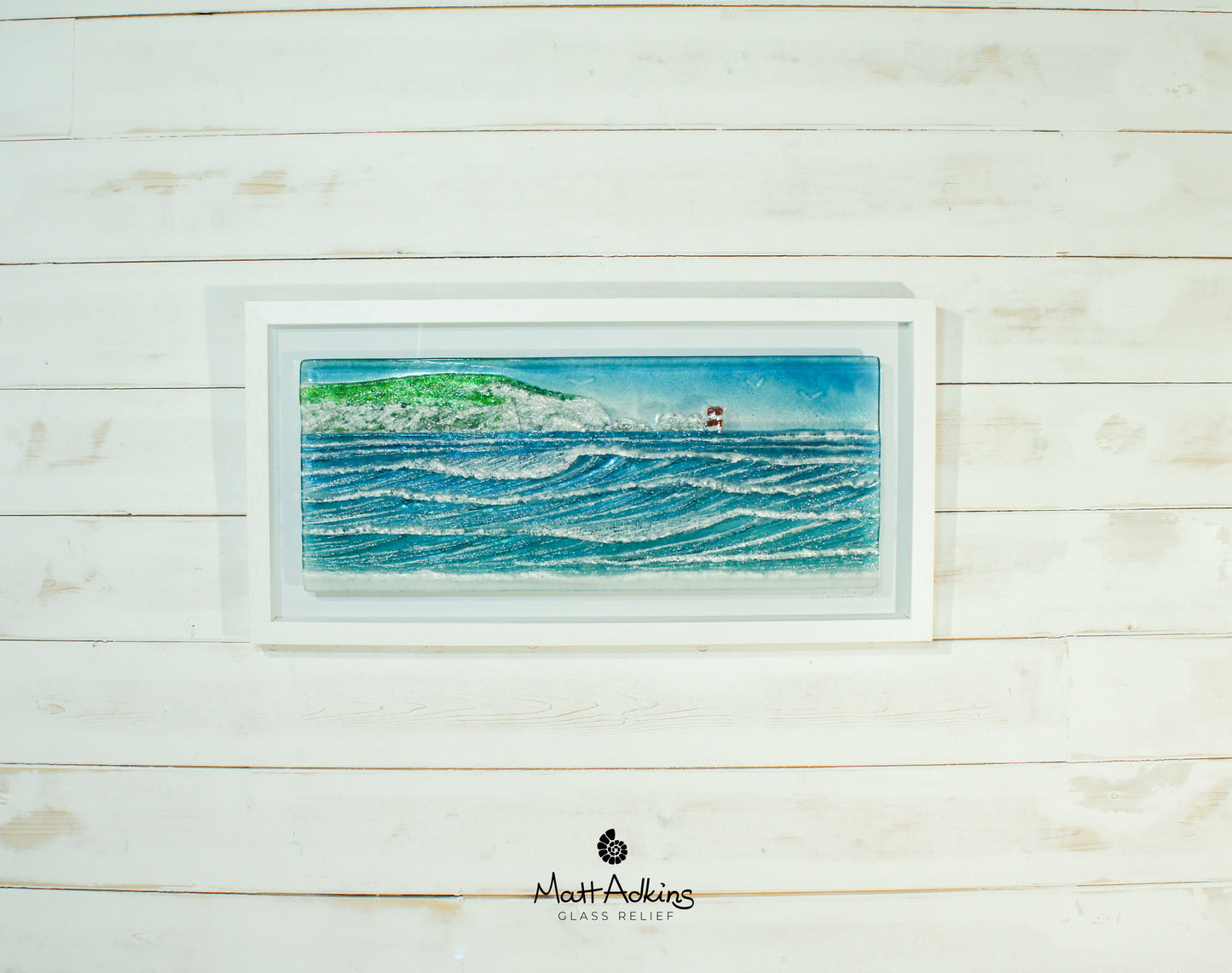 large glass wave wall art picture frame landscape panoramic