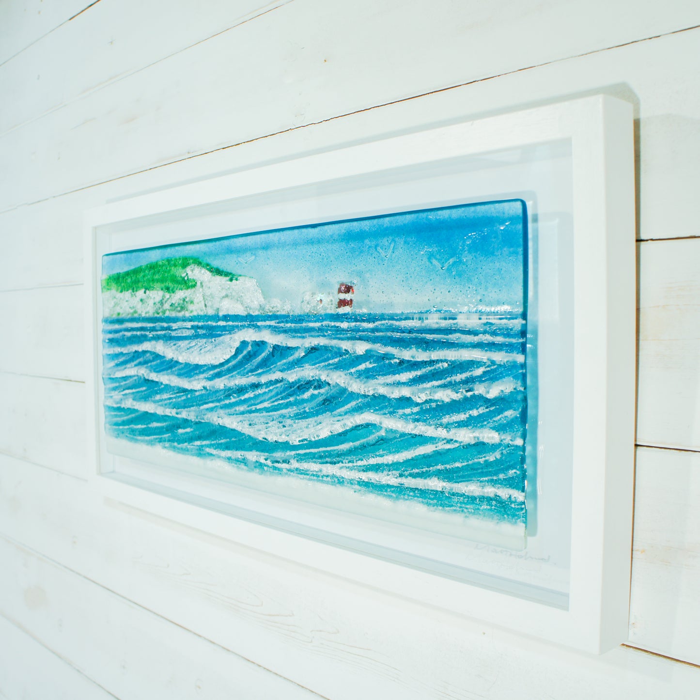 large glass wave wall art picture frame landscape panoramic