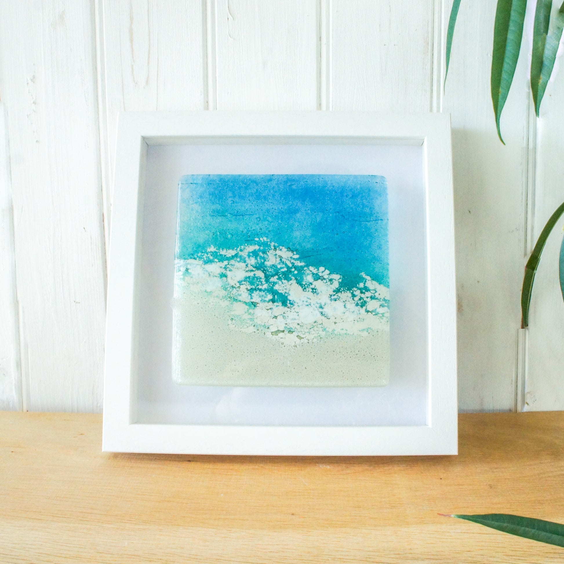 sea glass art, fused glass art, glass wall art, fused glass picture, glass beach art