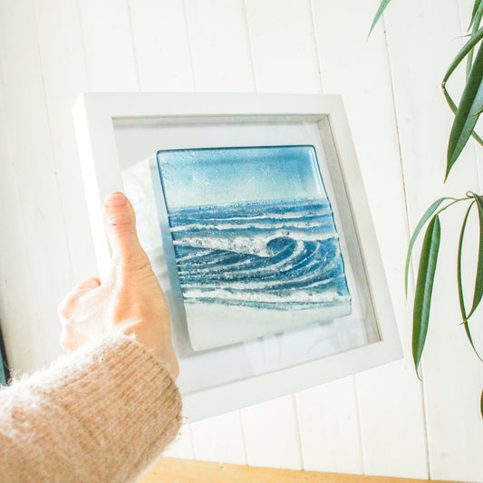 Glass seaside wall art frame