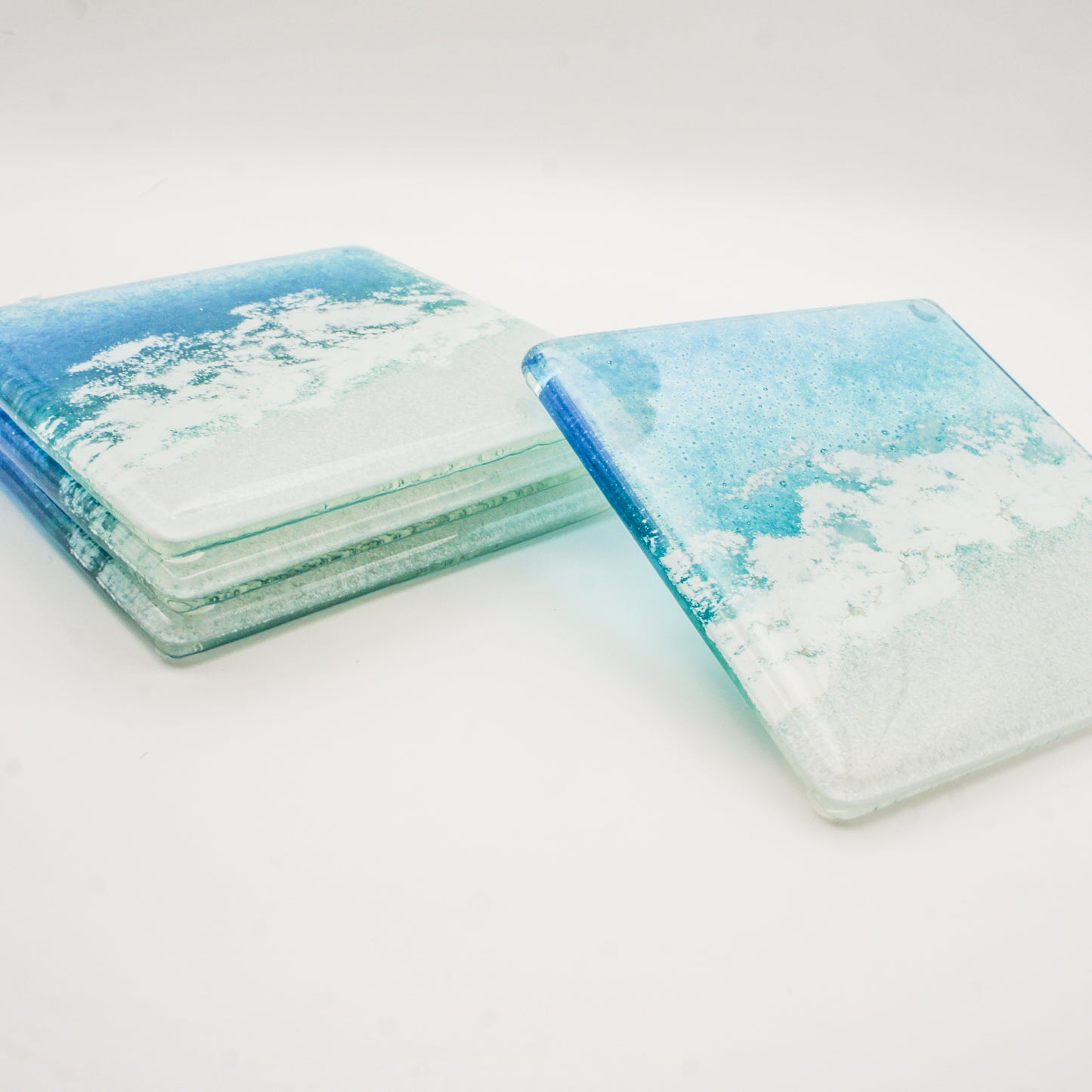 Paradise Fused Glass Coasters - Set of 2, 4 or 6 coasters