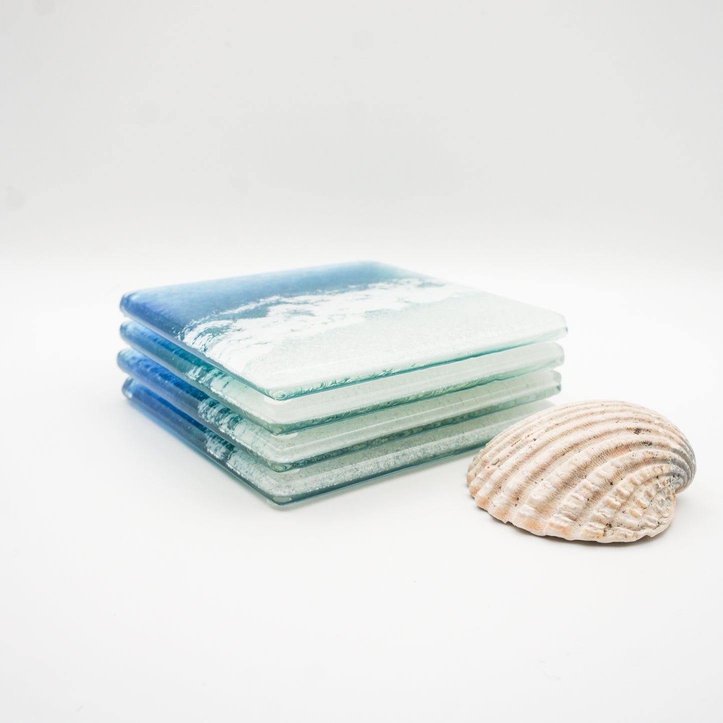 Paradise Fused Glass Coasters - Set of 2, 4 or 6 coasters