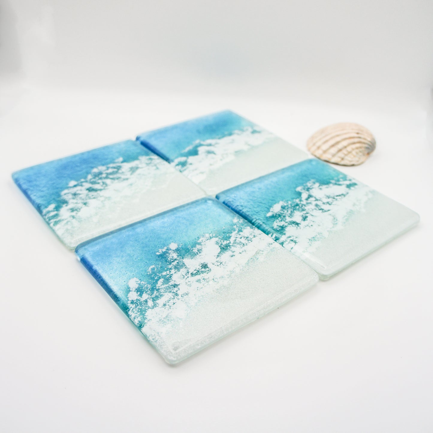 Paradise Fused Glass Coasters - Set of 2, 4 or 6 coasters