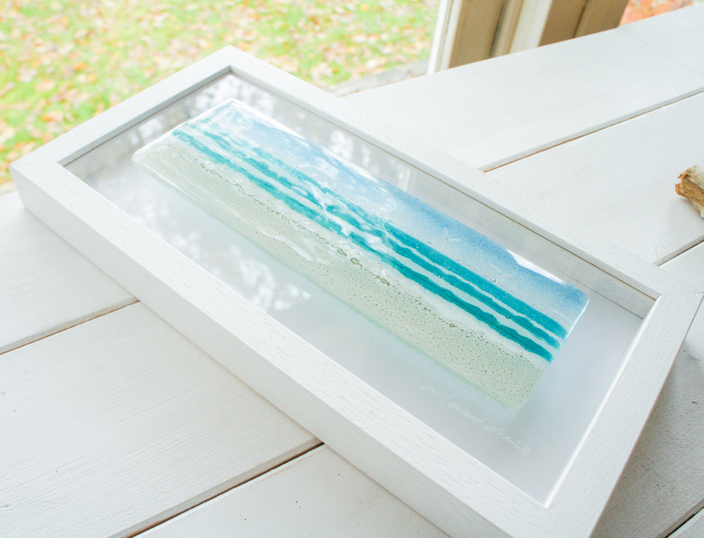 Landscape seaside glass wall art frame
