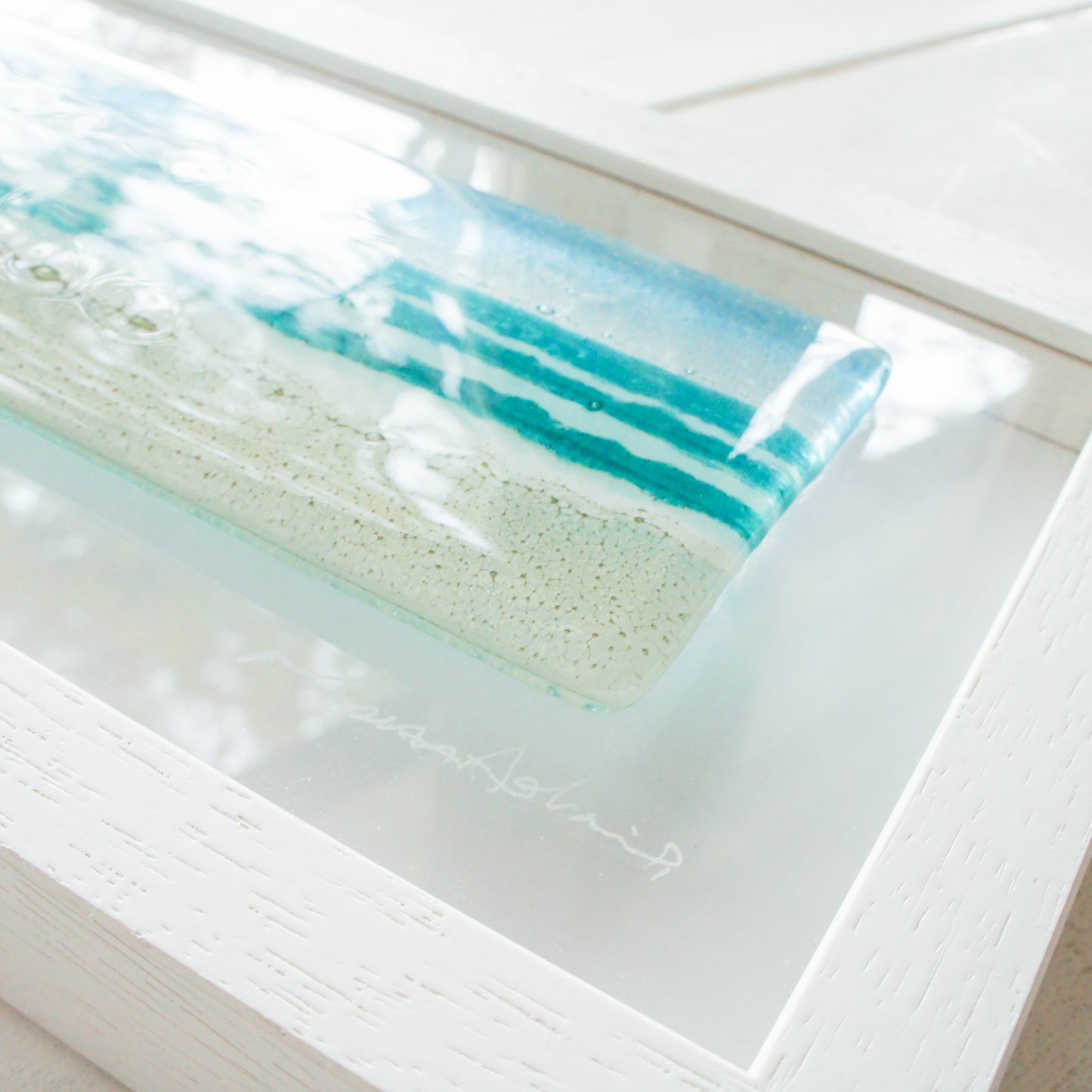 Landscape seaside glass wall art frame