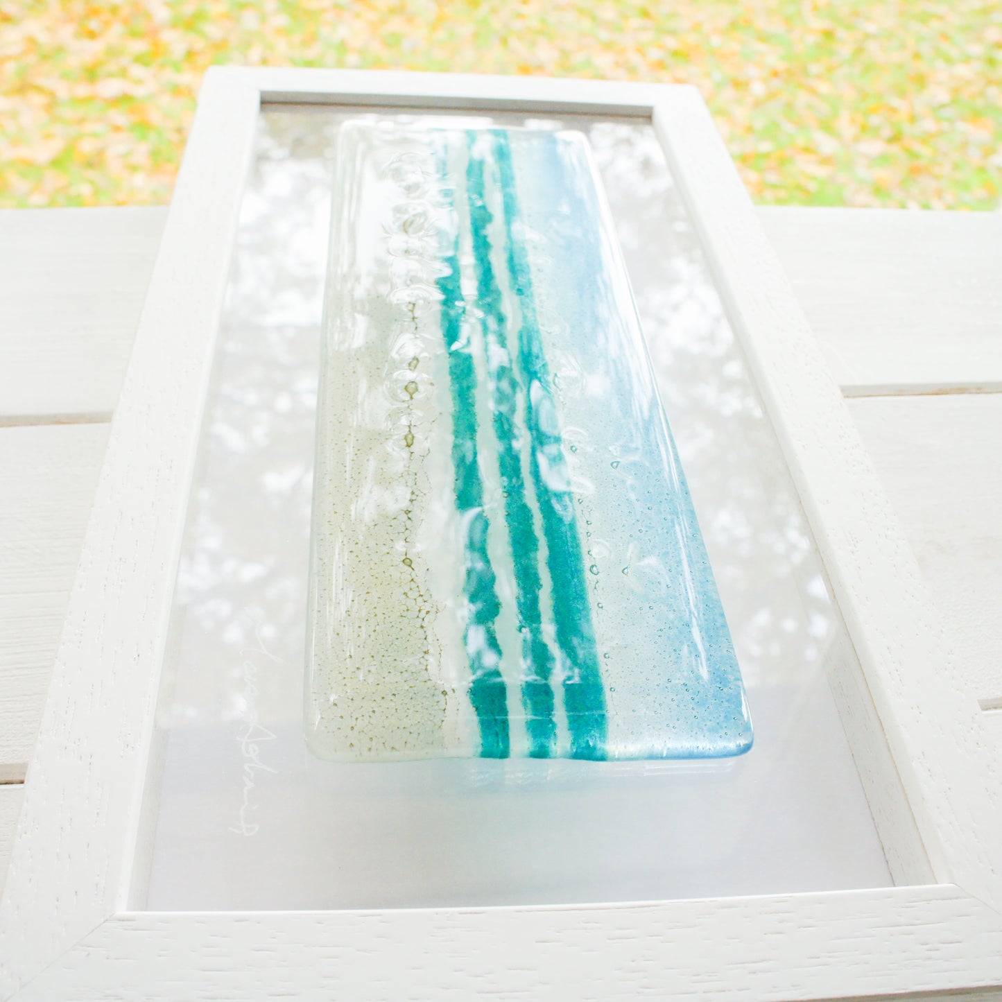 Landscape seaside glass wall art frame