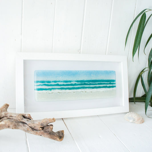 Landscape seaside glass wall art frame