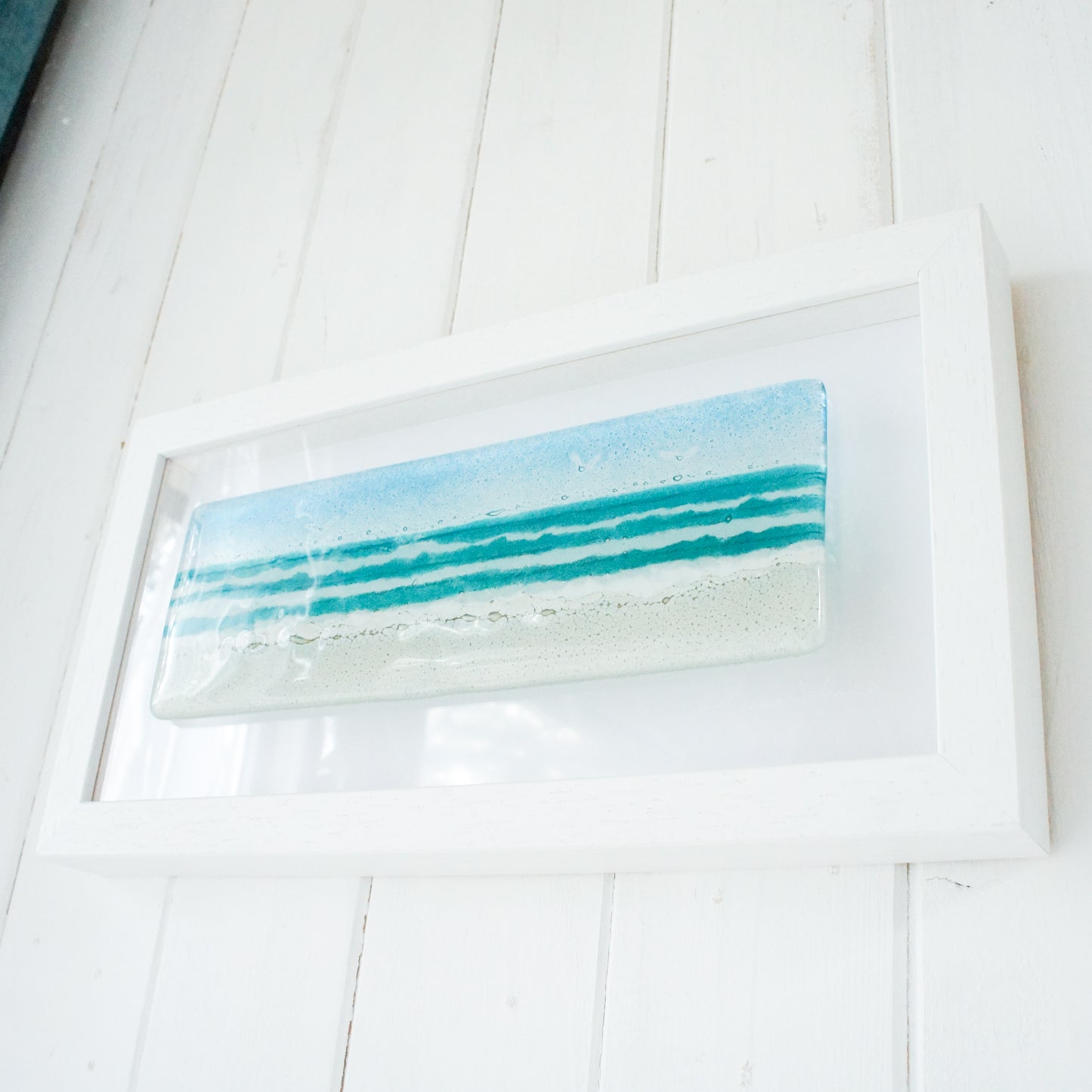 Landscape seaside glass wall art frame