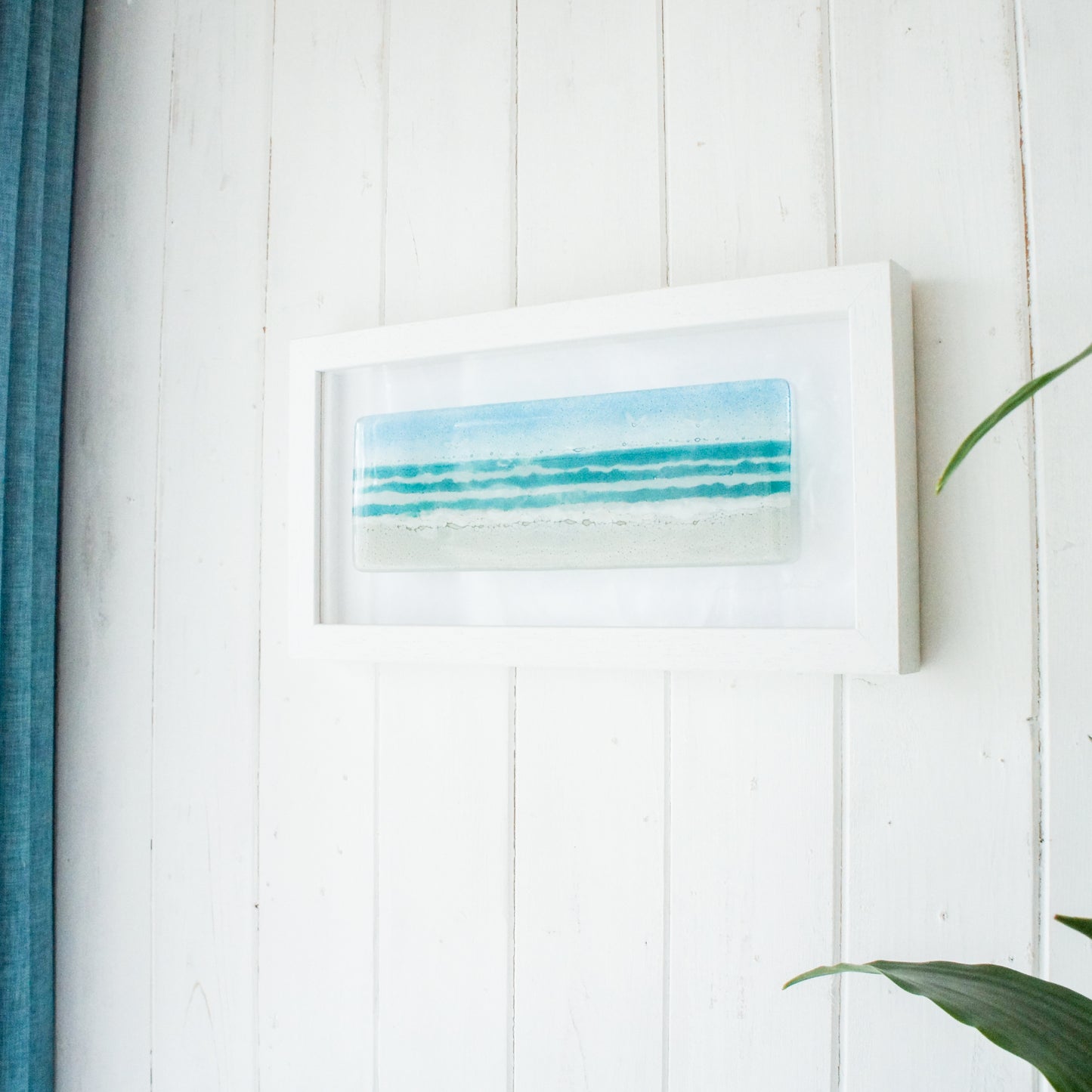 Landscape seaside glass wall art frame