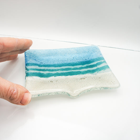 beach glass soap dish