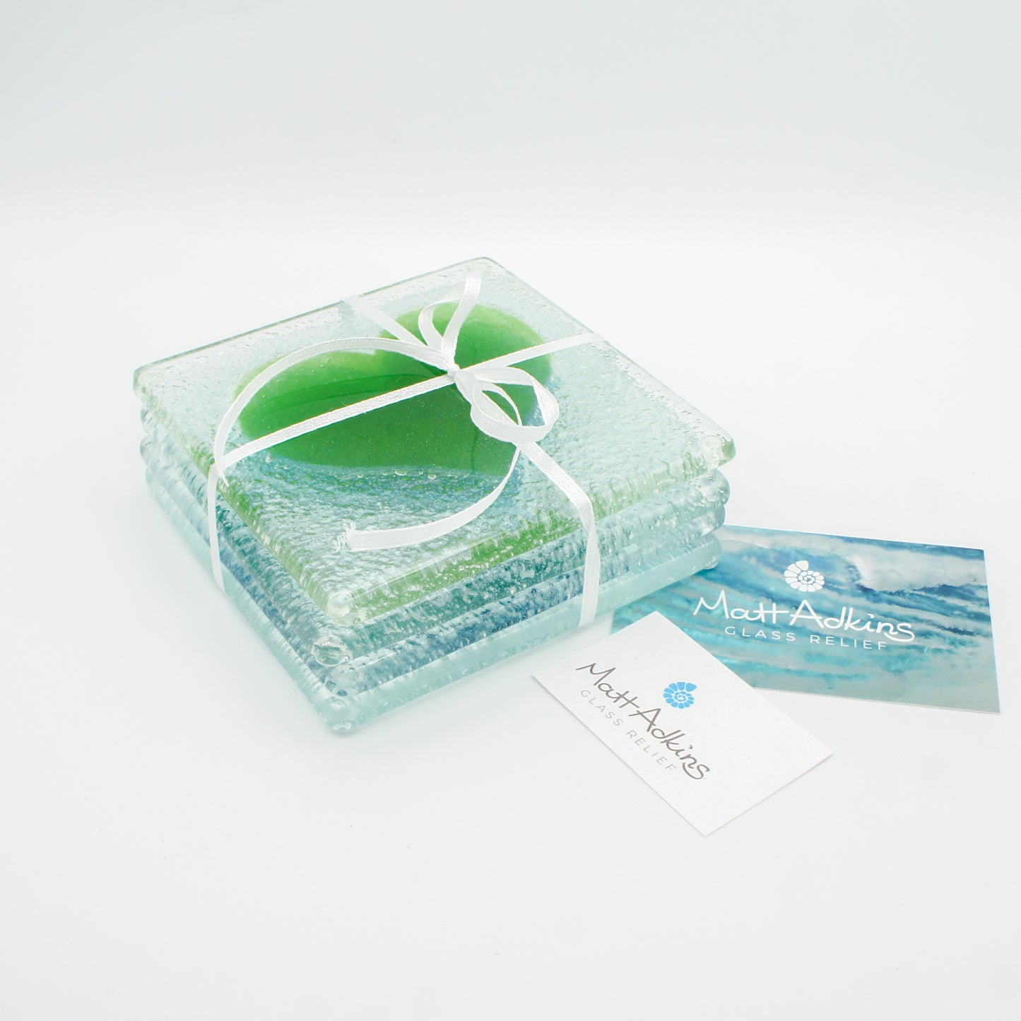 Heart Fused Glass Coasters - Set of 2, 4 or 6