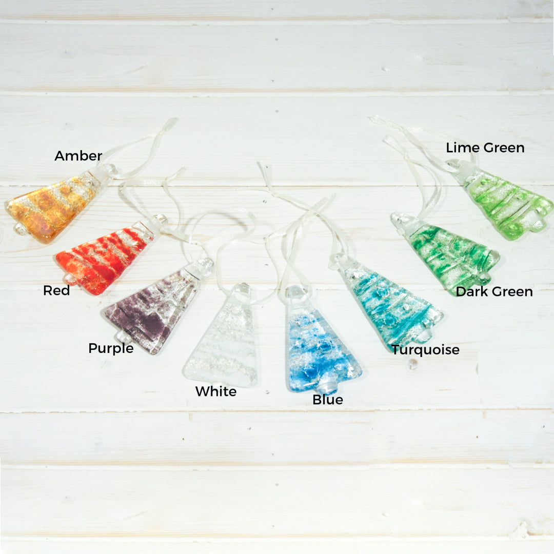 5 Mini Glass Tree - Hanging - Choose your colours - 8cm(3")