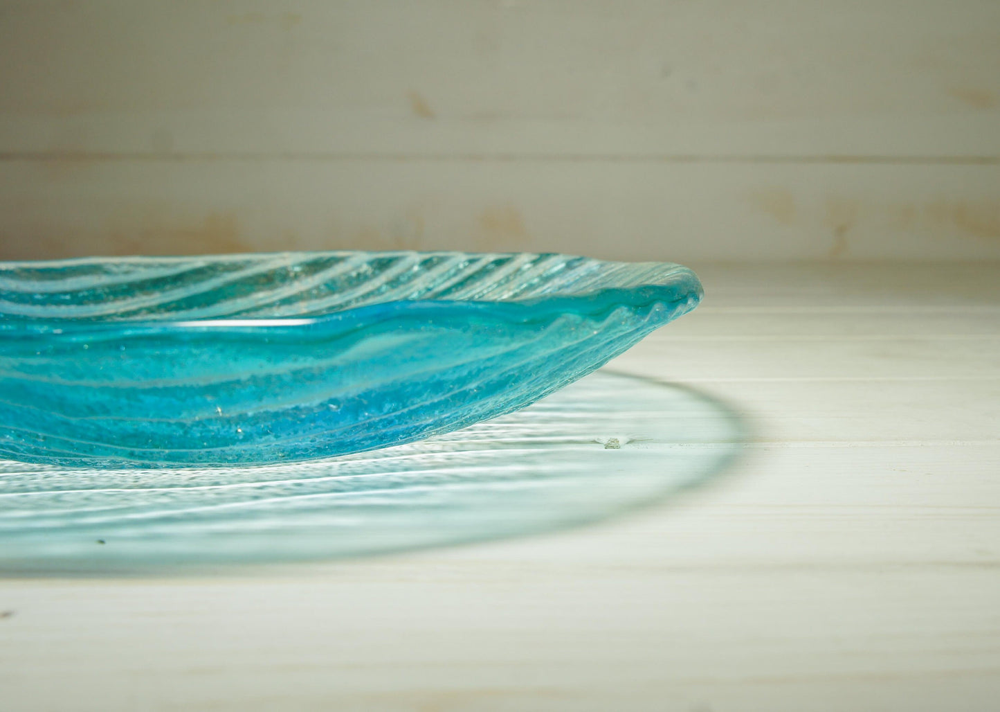 Turquoise Blue Seabed Bowl 20cm(8") | Small Teal Turquoise Blue Seabed Fused Glass Fruit Bowl | Key Rest Glass Ornament | Beach Table Decor
