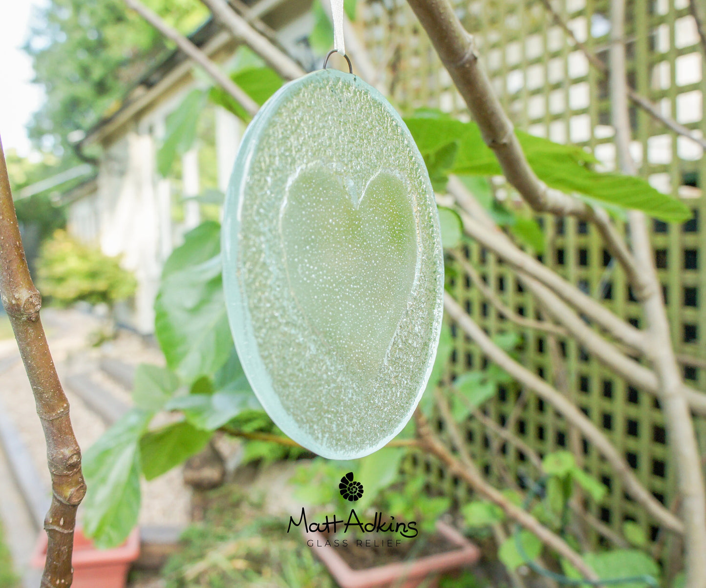 garden ornament Heart Glass Clear heart Heart Suncatcher fused glass sun catcher translucent Clear Love heart Hanging glass Window Decoration sea glass art girlfriend gift nanny gift