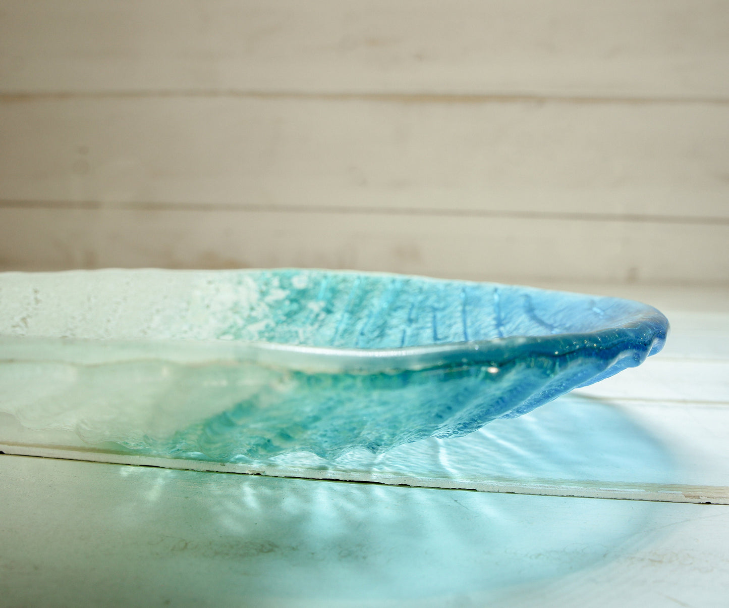 Fused Glass Bowl Turquoise Sea Beach Glass Fruit Bowl bathroom Decor Beach House Glass Ornament sea glass art housewarming gift paradise ocean jewellery dish key bowl decorative plate home accessories