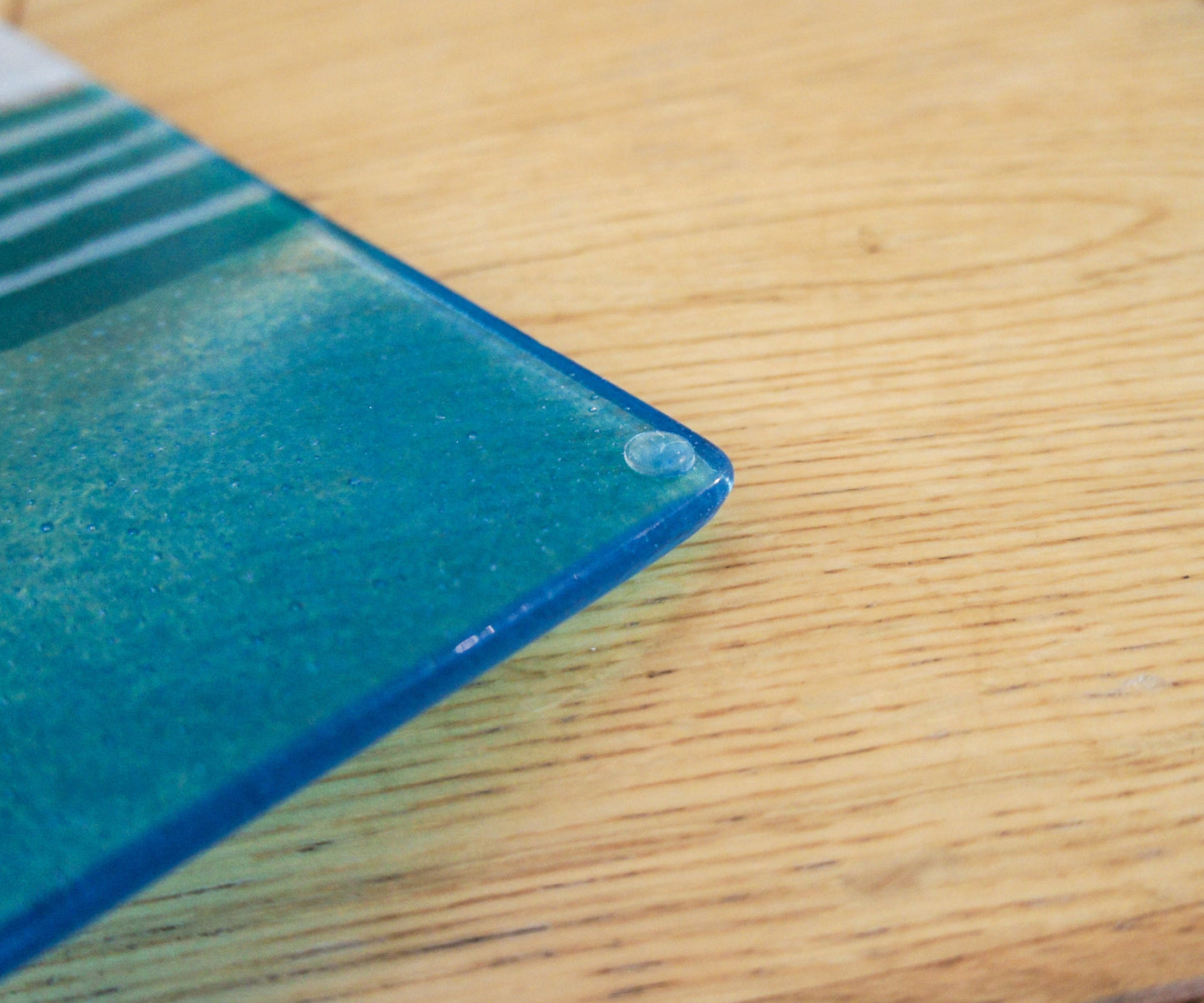 Beach Placemat 30x20cm(11 3/4x8 1/4") | Turquoise Beach Fused Glass Seaside Table Pad | Beach House Glass Tableware | Beach Table Mat