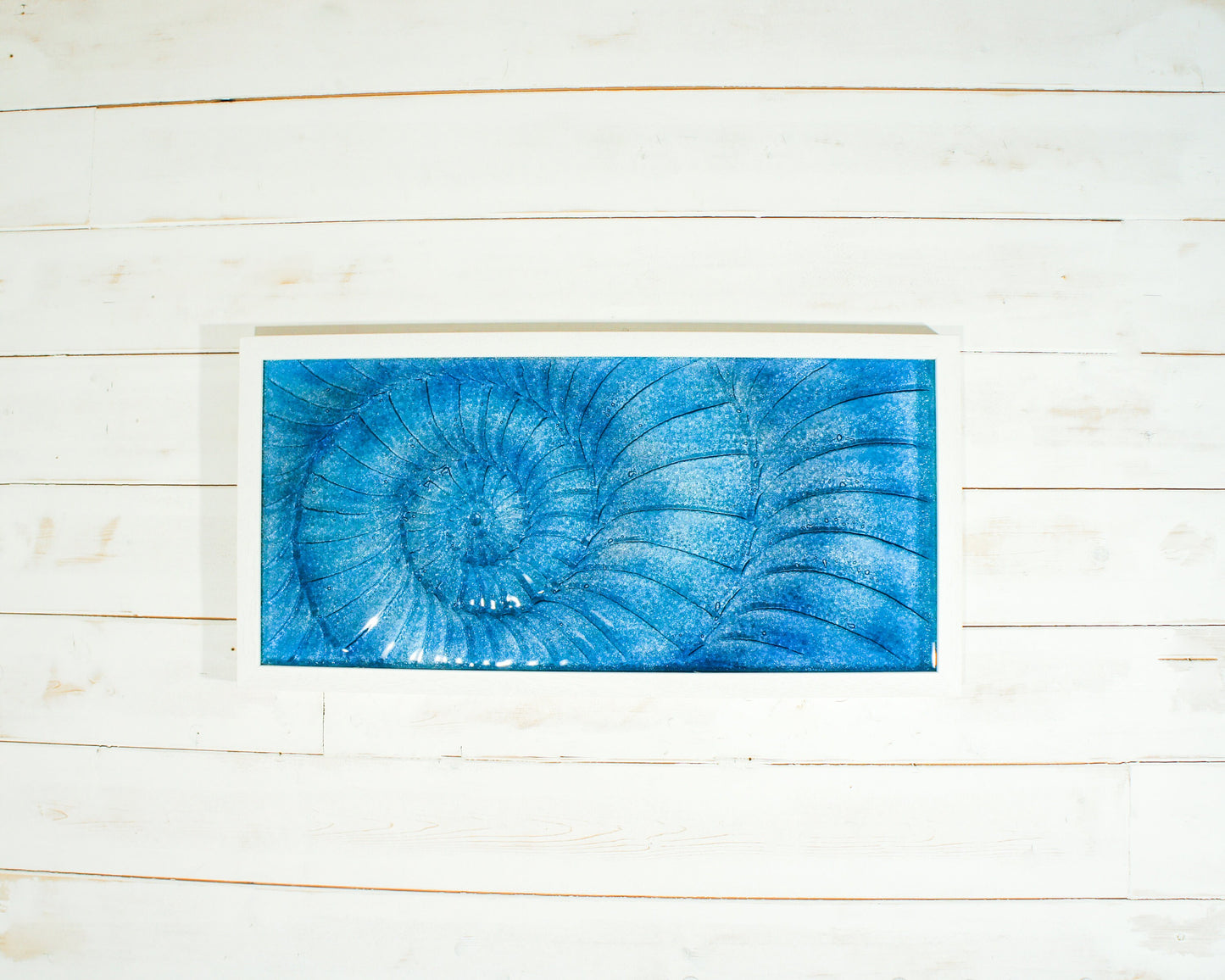 large blue wall art