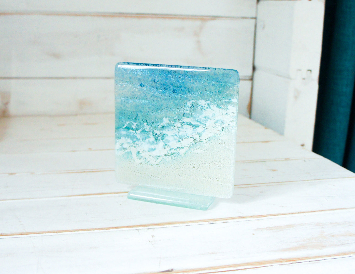 sea glass art, sea suncatcher, beach suncatcher, fused glass art