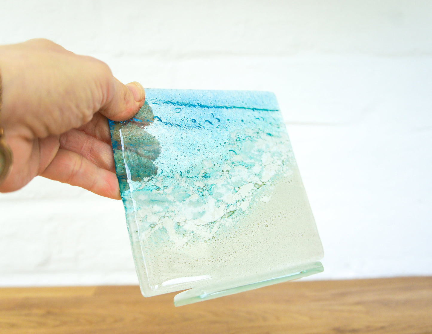 sea glass art, sea suncatcher, beach suncatcher, fused glass art