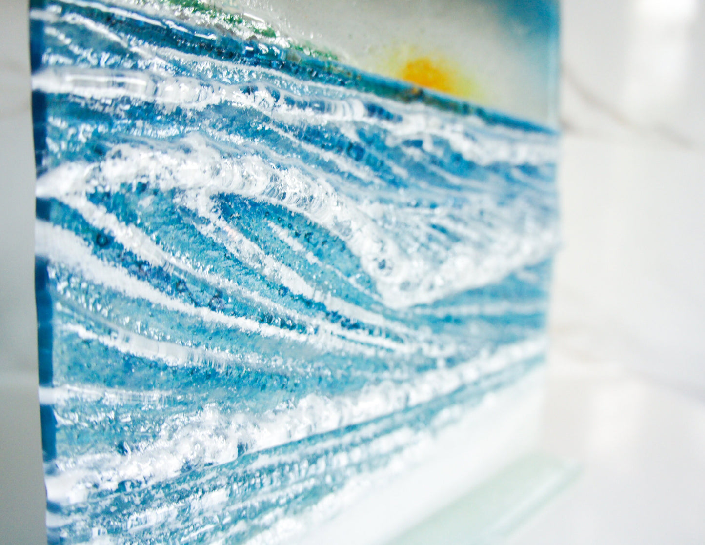 glass art, wave art, glass suncatcher, wave sculpture