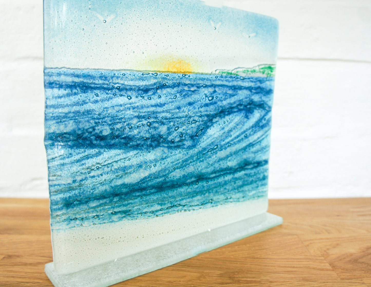 glass art, wave art, glass suncatcher, wave sculpture
