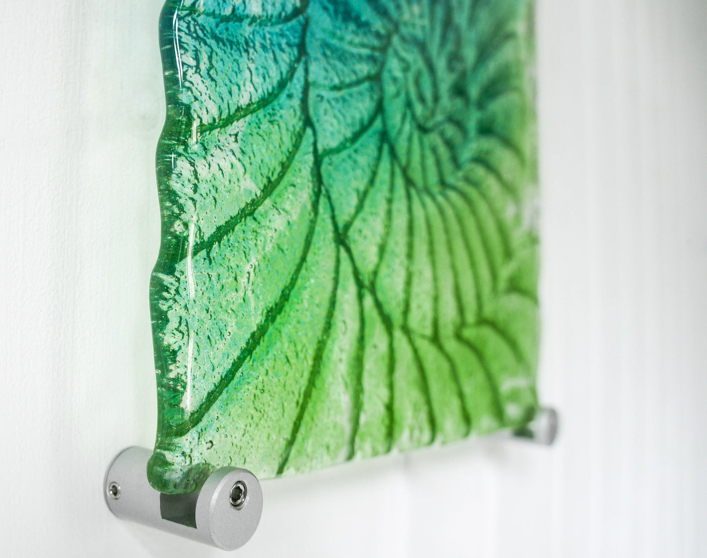 ammonite gass wall art 22x22cm