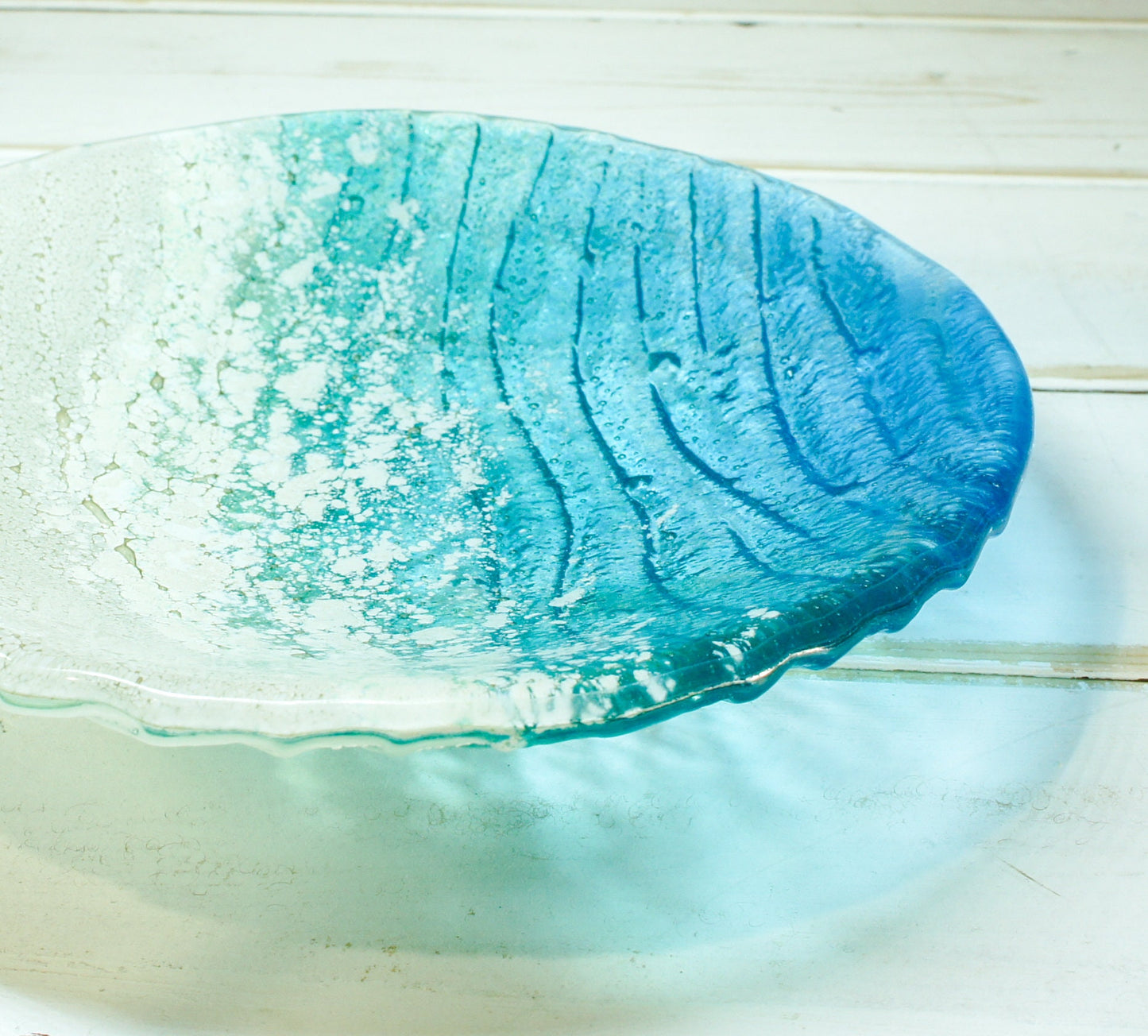 Fused Glass Bowl Turquoise Sea Beach Glass Fruit Bowl bathroom Decor Beach House Glass Ornament sea glass art housewarming gift paradise ocean jewellery dish key bowl decorative plate home accessories
