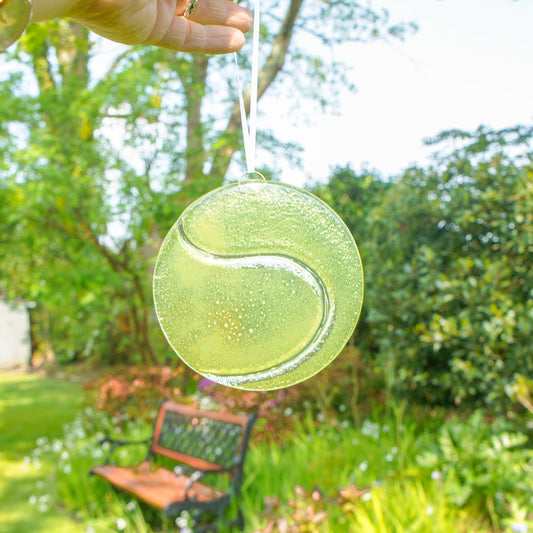 Tennis Glass Suncatcher 12cm (5"), fused glass, hanging ornament, ball, sport decor, tennis gifts, small gifts, boyfriend gift, brother gift