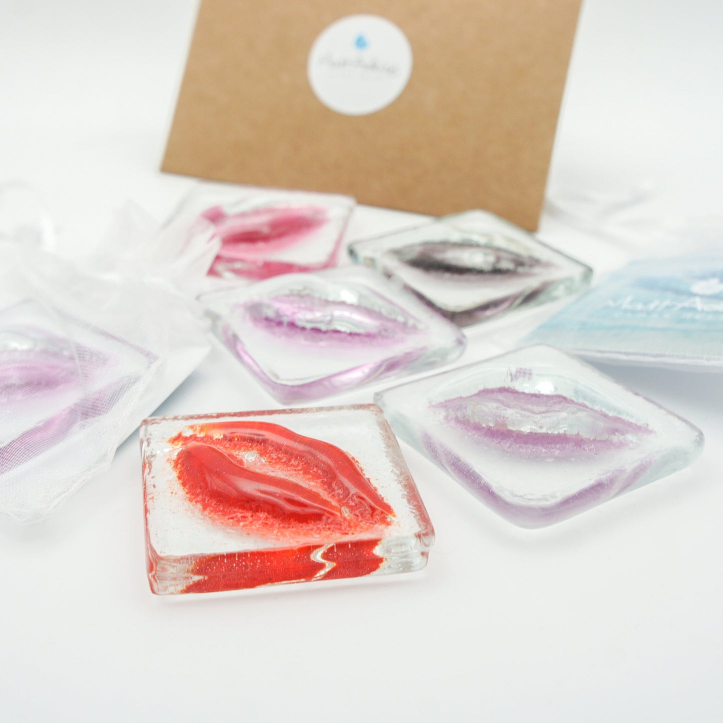 Fused Glass Kiss Lips Pocket Hug Engraved I love you girlfriend gift boyfriend gift teenage girl gift sea glass art 1st anniversary bridesmaid gifts cheap gifts wedding favours
