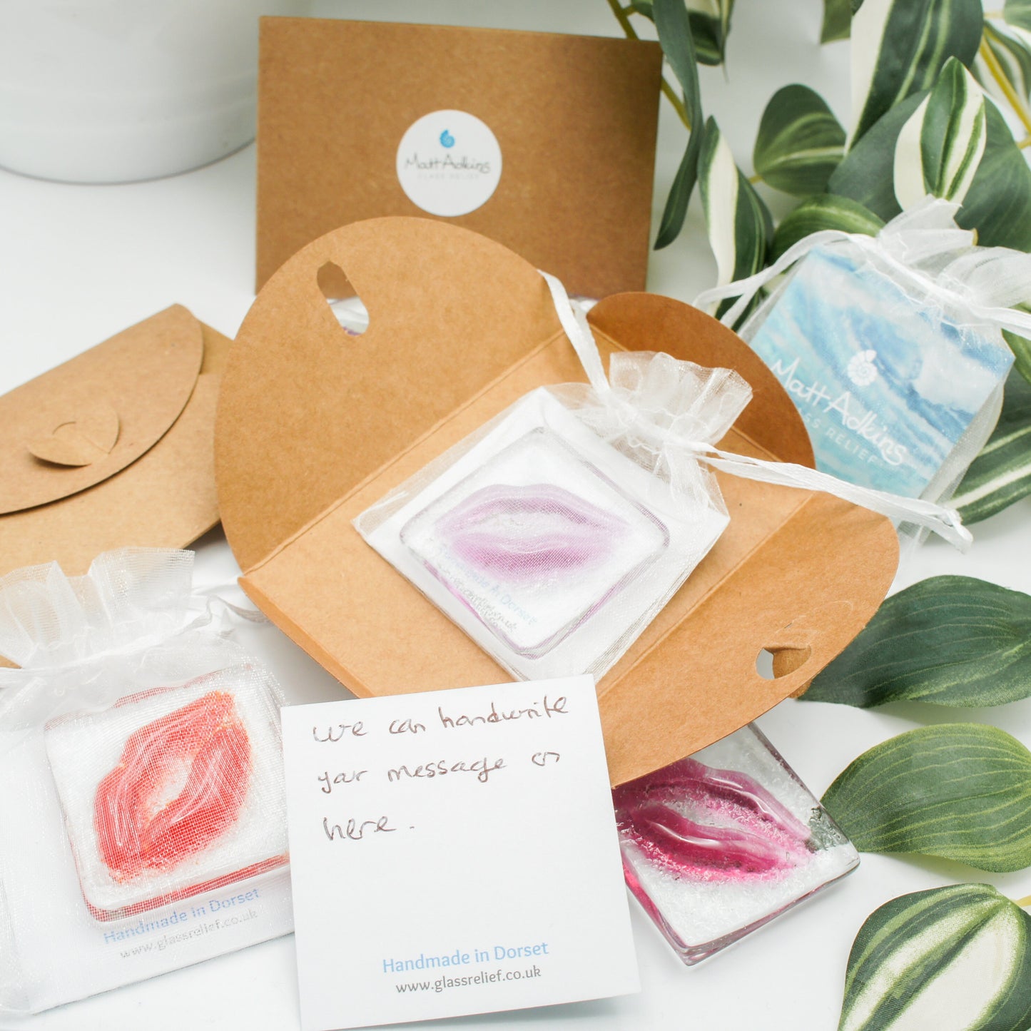 Fused Glass Kiss Lips Pocket Hug Engraved I love you girlfriend gift boyfriend gift teenage girl gift sea glass art 1st anniversary bridesmaid gifts cheap gifts wedding favours