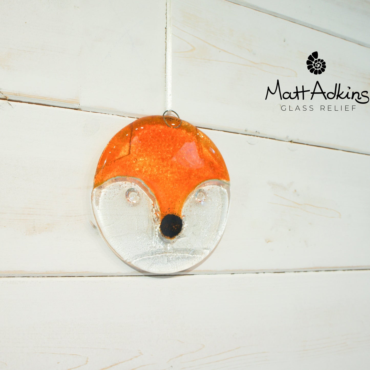 fused glass hanging ornament fox art fox gifts yard art glass sea glass art house warming nanny gift Fox Glass Suncatcher gift for couple hostess gift garden yard