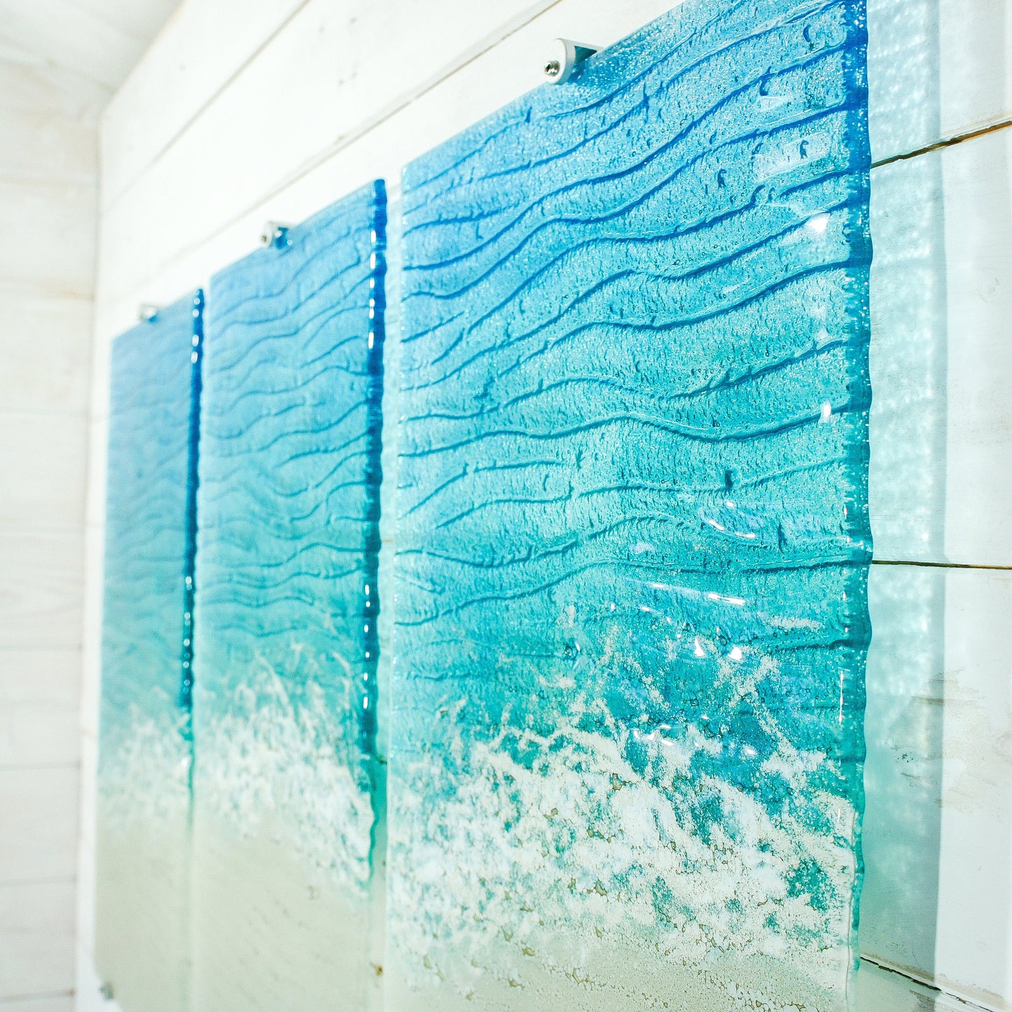 triptych wall art
wall art set
set of 3 prints
extra large wall art
3 piece wall art
teal fused glass
sea glass art
teal wall decor
textured wall art
x large wall hanging
wall panel sculpture
turquoise aqua art
3d abstract art