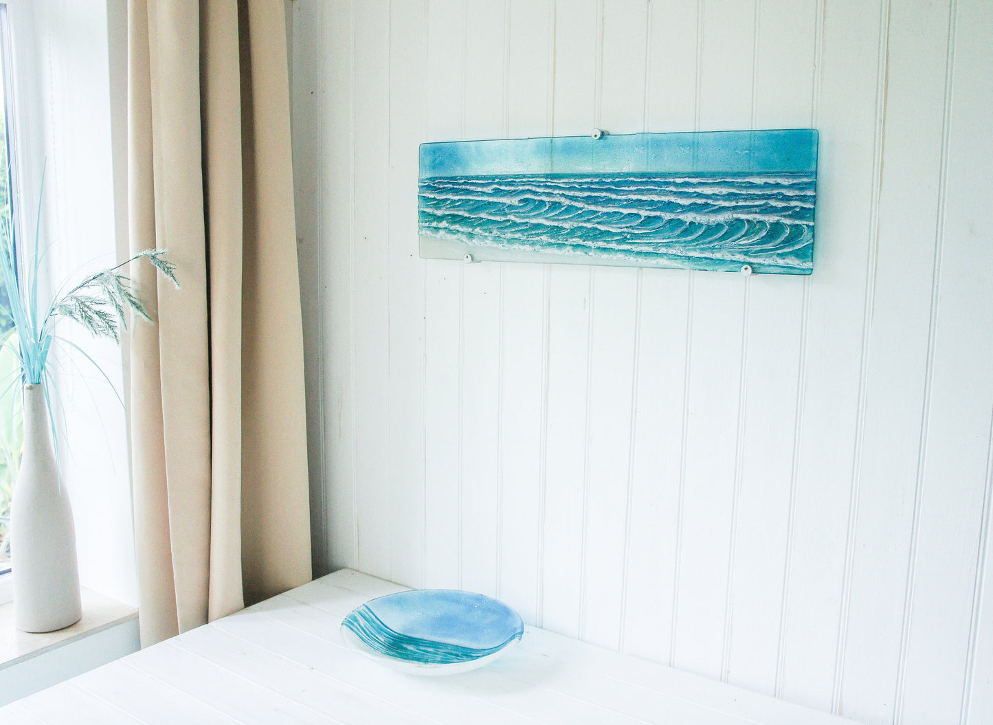 Panoramic wall art
Fused Glass Wall Art
Teal Blue Wave
landscape wall art
surfing aqua
beach room decor
bedroom wall art
blue wall hanging
kitchen wall art
outdoor wall art
office wall art
large gallery wall
sailing wall decor