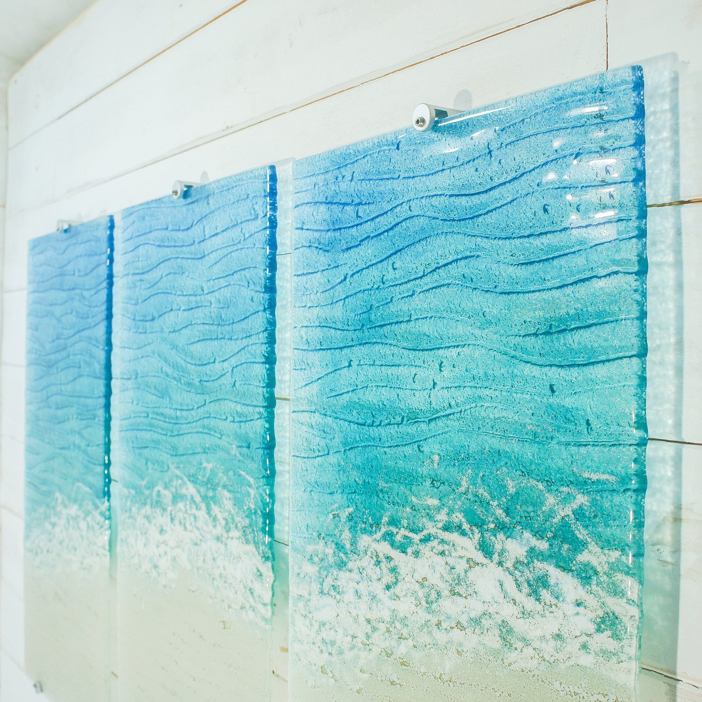 triptych wall art
wall art set
set of 3 prints
extra large wall art
3 piece wall art
teal fused glass
sea glass art
teal wall decor
textured wall art
x large wall hanging
wall panel sculpture
turquoise aqua art
3d abstract art
